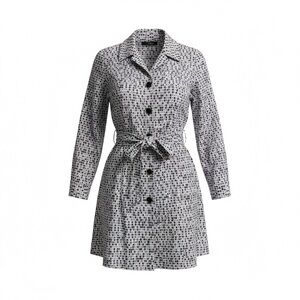 Apt 9 Women's Purple, Black and Gray Polka Dot Raincoat XL with Button Front